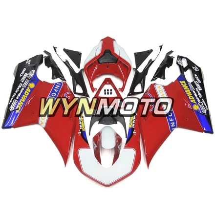 Полный мотоцикл красный белый черный узор для Ducati 1098 848 1198 2007-2012 АБС-пластик обтекатели комплект Cowlings