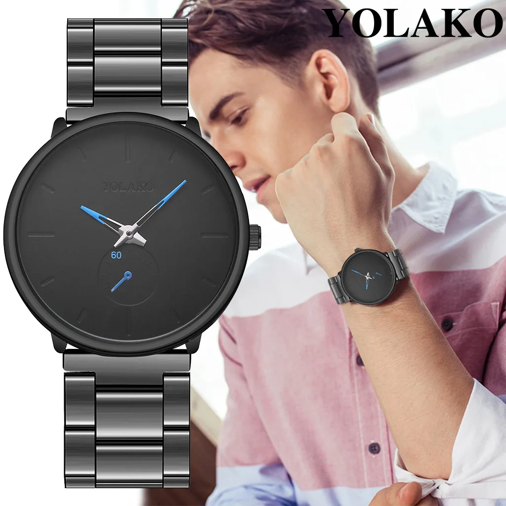 

YOLAKO Men's Luxury Business Steel Strip Watch With Simple Mirror Quartz Watch Men's watch Wrist Party decoration Business Watch