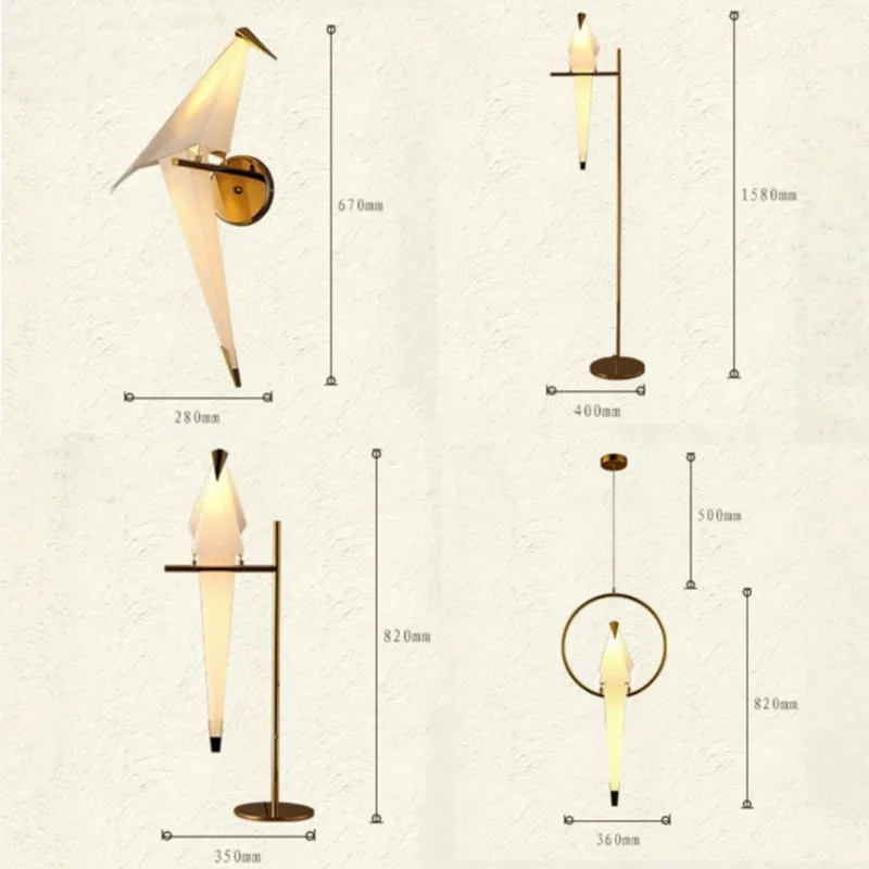 Светодиодный настенный светильник с птицами, прикроватный светильник, креативный бумажный настенный светильник с краном оригами для спальни, кабинета, фойе, столовой