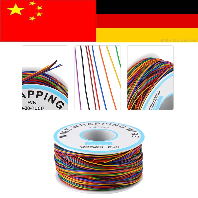 

Colorful P/N B-30-1000 280M 8-Wire Colored Insulation Wrapping Copper Test Cable elektra draad silicone wire