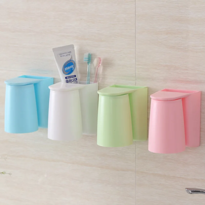

Magnetic Mouthwash Cup Set Toothbrush Holder Toothpaste Shelf Wall Mounted Drained Mouth Cup Bathroom Accessories set