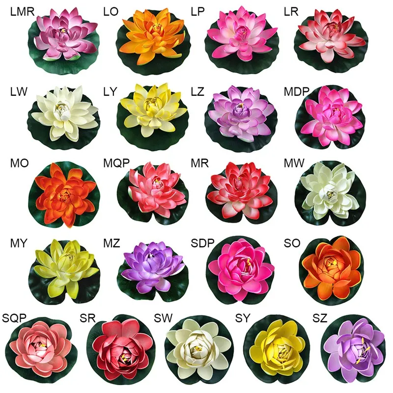 

Home Garden Pond Artificial Fake Lotus Colorful Simulation Water Lily Garden Pool Plant Ornament Floating Flower Pond Tank Plant