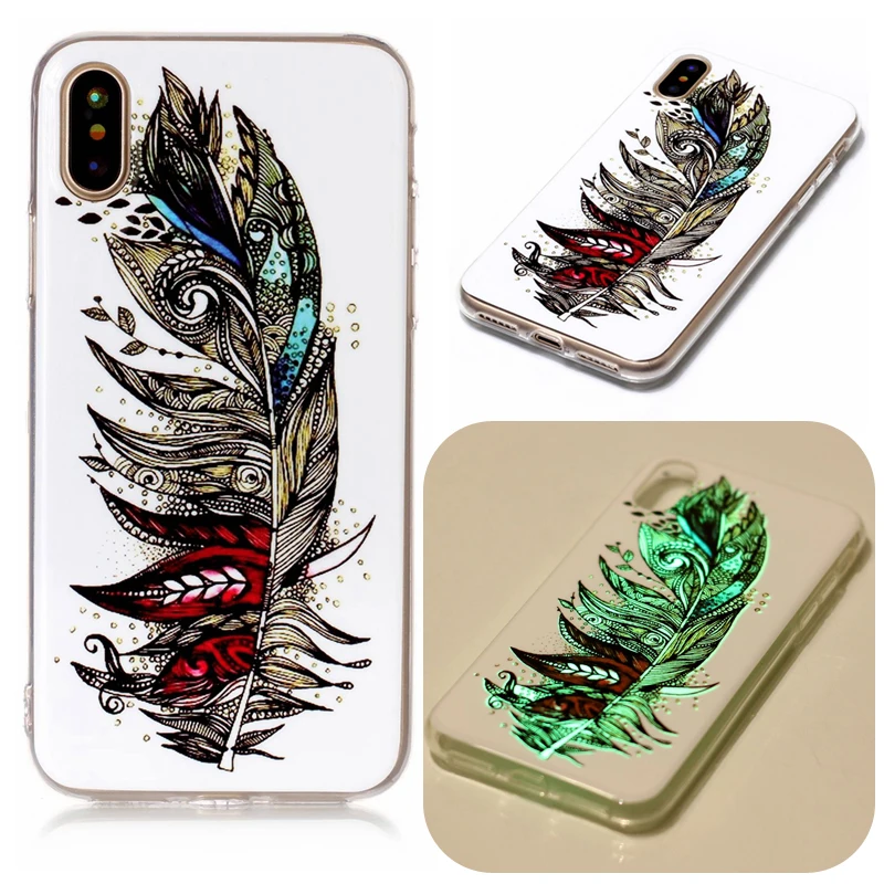 

For Apple iPhone 5 5S SE 5C 6 6S 7 8 Plus X Luminous Images Glow in Night Phone Soft TPU Silicone Case Shell Cover Coque Fundas