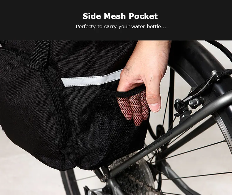 Perfect Roswheel Sahoo Series 14891-A-SA Bike Tail Rear Seat Trunk Bag Bicycle Saddle Bag Rack Side Panniers Pouch 15L 4