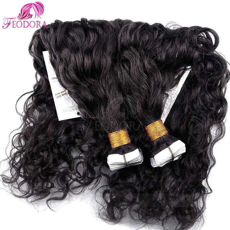 

Tape In Hair Extensions 20 40 Pieces Skin Weft Tape In Human Hair Curly Wave Human Hiar Invisible Remy Tape In Hair Extensions