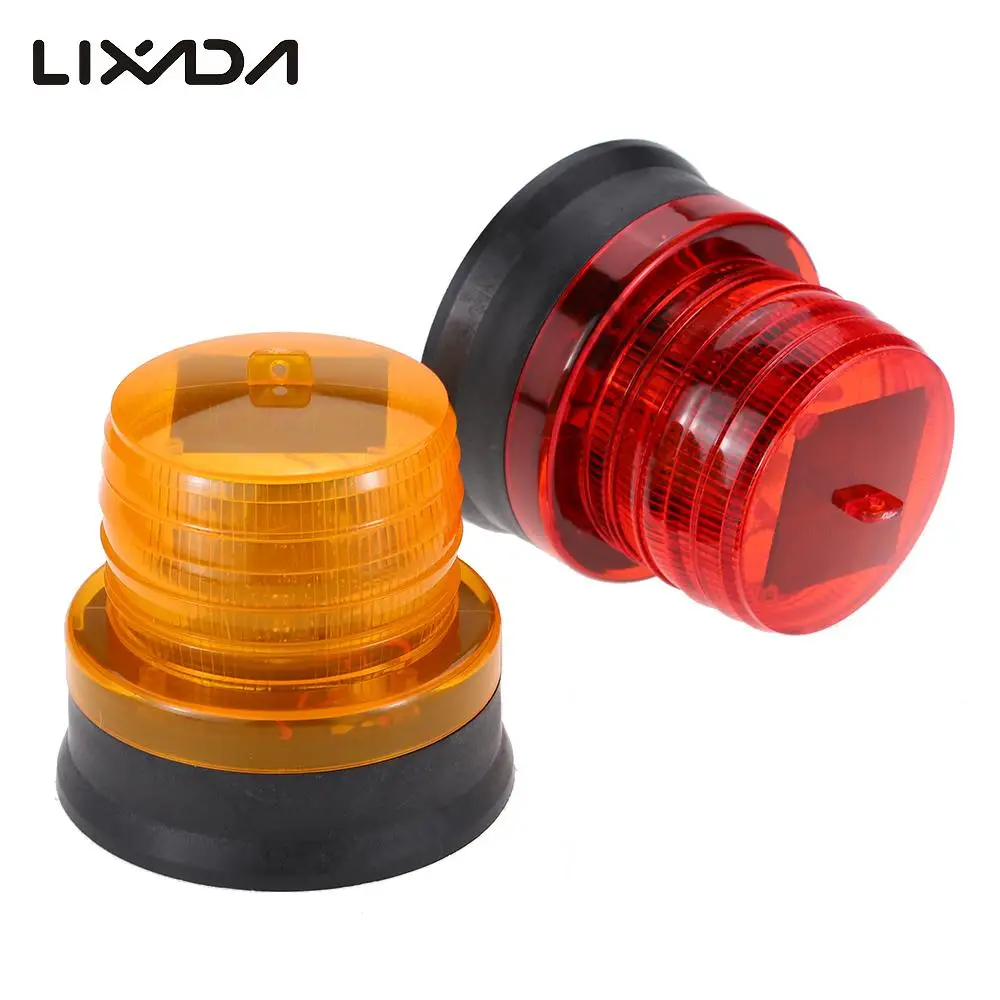 Outdoor Portable Solar Powered Light Sensitive Strobe Flash Warning Car