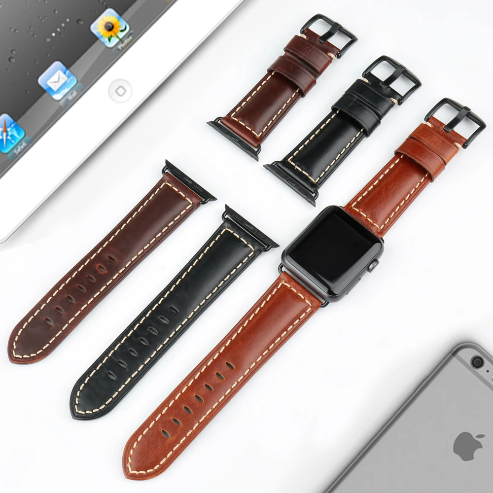 MAIKES 가죽 시계 밴드 Apple 시계 용 스트랩 45mm 41mm 42mm 44mm 40mm 시리즈 7 6 SE 5 4 3 iWatch 시계 밴드