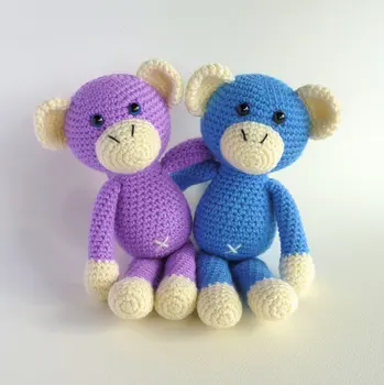 

Amigurumi Monkey, Purple Monkey, Cute Crochet Monkey, Crochet Animal Toy , rattle baby Monkey