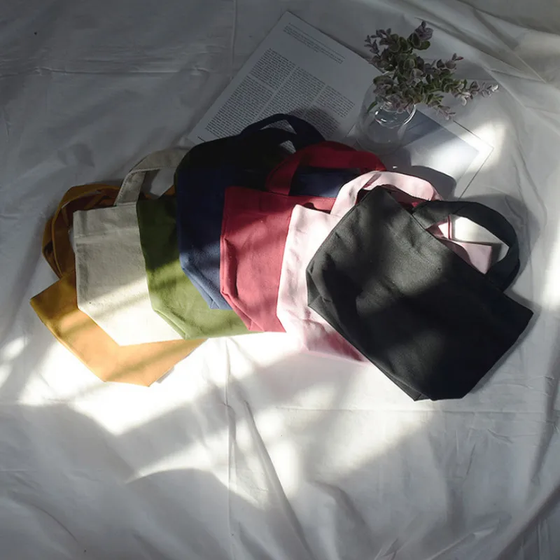 

Portable Tote Bag Canvas Casual Reusable Shopping Bag Women Female Daily Use Handbags Travel Organizer Shopping Bags