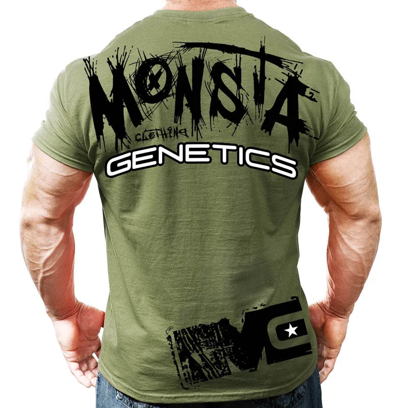 

SEA PLANETSP 2018 Summer New mens gyms T shirt Crossfit Fitness Bodybuilding Fashion Male Short cotton clothing Brand Tee Tops