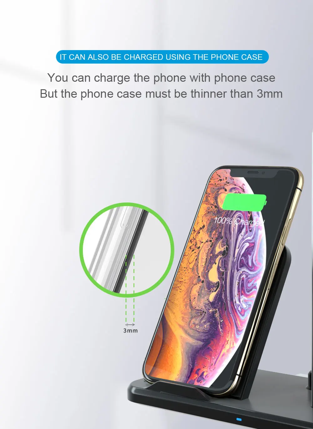 Ahowie 3 в 1 Qi держатель беспроводного зарядного устройства подставка для Iphone XS MAX XR 8 Plus X Apple Watch 4 3 2 Airpods станция индукционное зарядное устройство