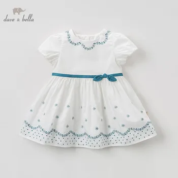 

DBJ10542 dave bella summer baby girl's princess cute bow dress children party wedding dress kids infant lolital clothes
