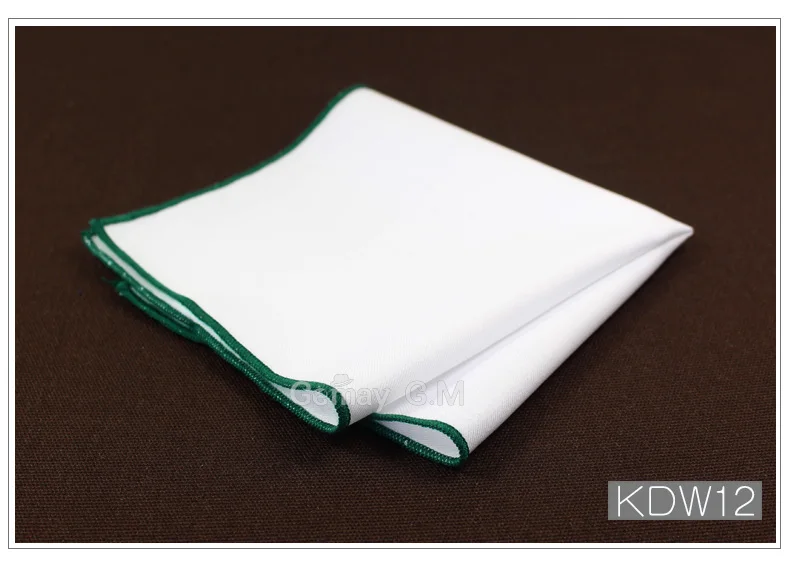 Fashion Cotton Handkerchiefs White Hanky Solid Pocket Square Mens Casual Suit Square Pockets Handkerchief Towels - Цвет: KDW12