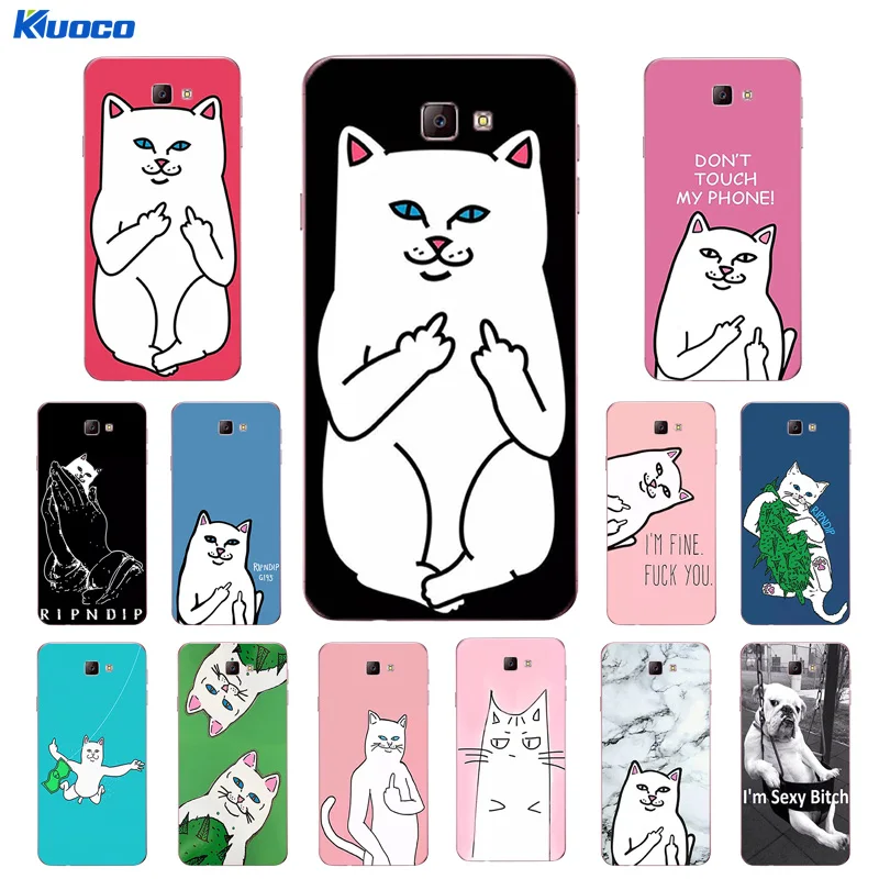 

Custom Cases For Samsung Galaxy J5 Prime / J7 Prime for J2 Prime Shell For J3 2016 2017 J3109 Soft TPU Finger Cat Printing Coque