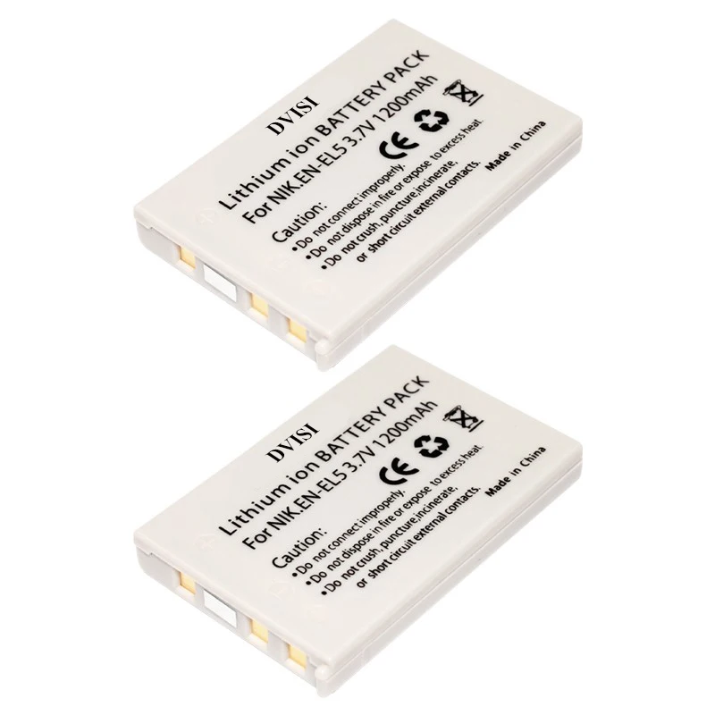 2Pcs 1.2Ah EN EL5 EN EL5 ENEL5 Rechargeable Battery for NIKON Coolpix
