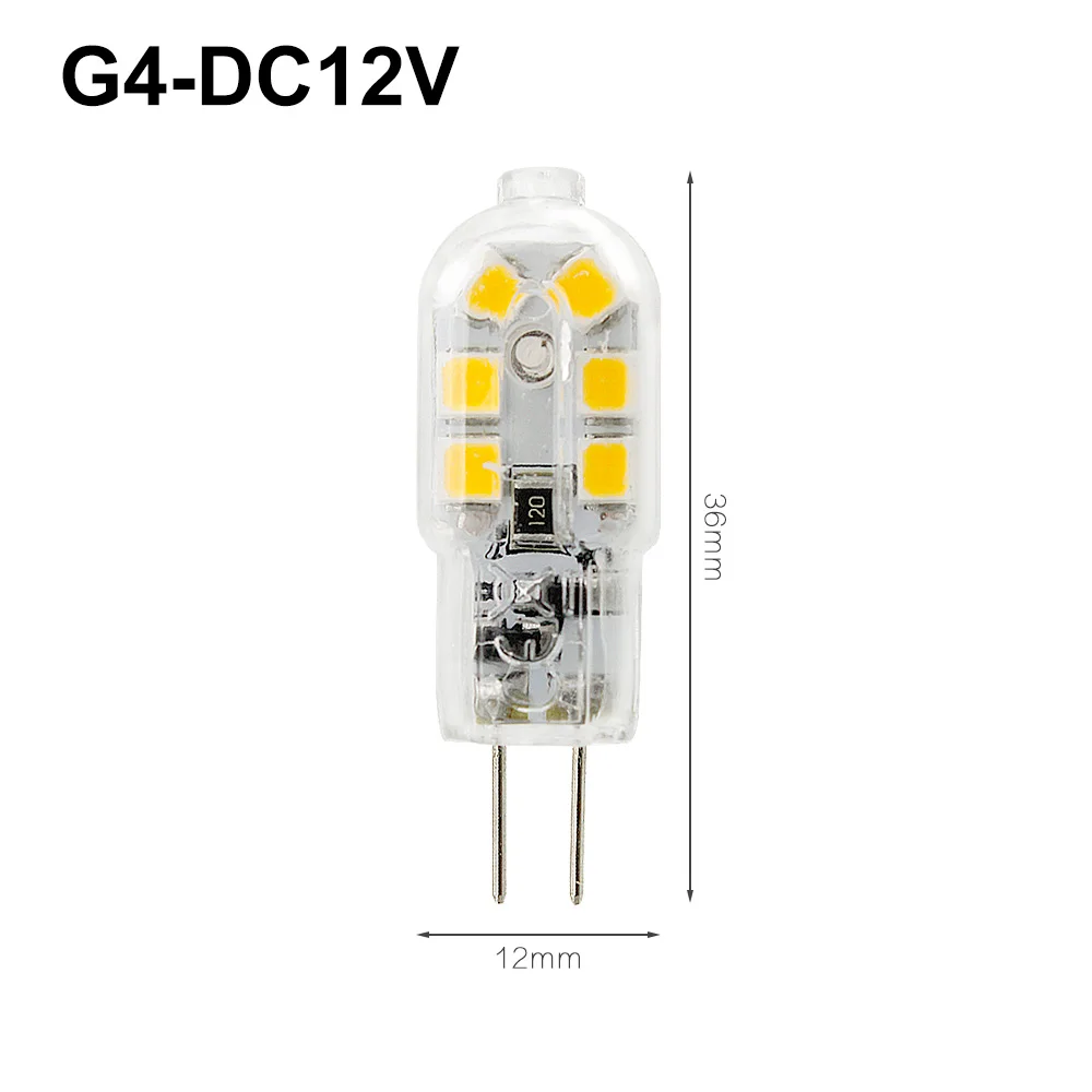 AC 220V G9 лампа AC/DC 12V G4 светодиодный светильник, лампа для домашнего Кухня капюшон светильник ing Точечный светильник люстра лампы заменить галогенные лампы - Испускаемый цвет: G4-DC12V (Dimmable)