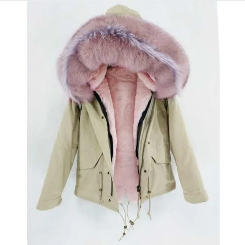 

2018 new fashion real raccoon fur collar hooded winter jacket women parka fur Thick Warm coat