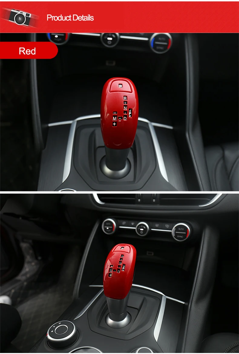 QHCP автомобиля ABS передач переключения головы Наклейка декоративная отделка для Alfa Romeo Giulia Stelvio автомобильные аксессуары