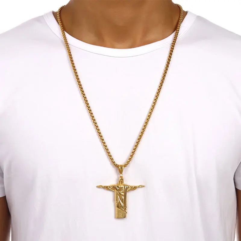 Jesus Pendant Hip Hop Necklace Men 