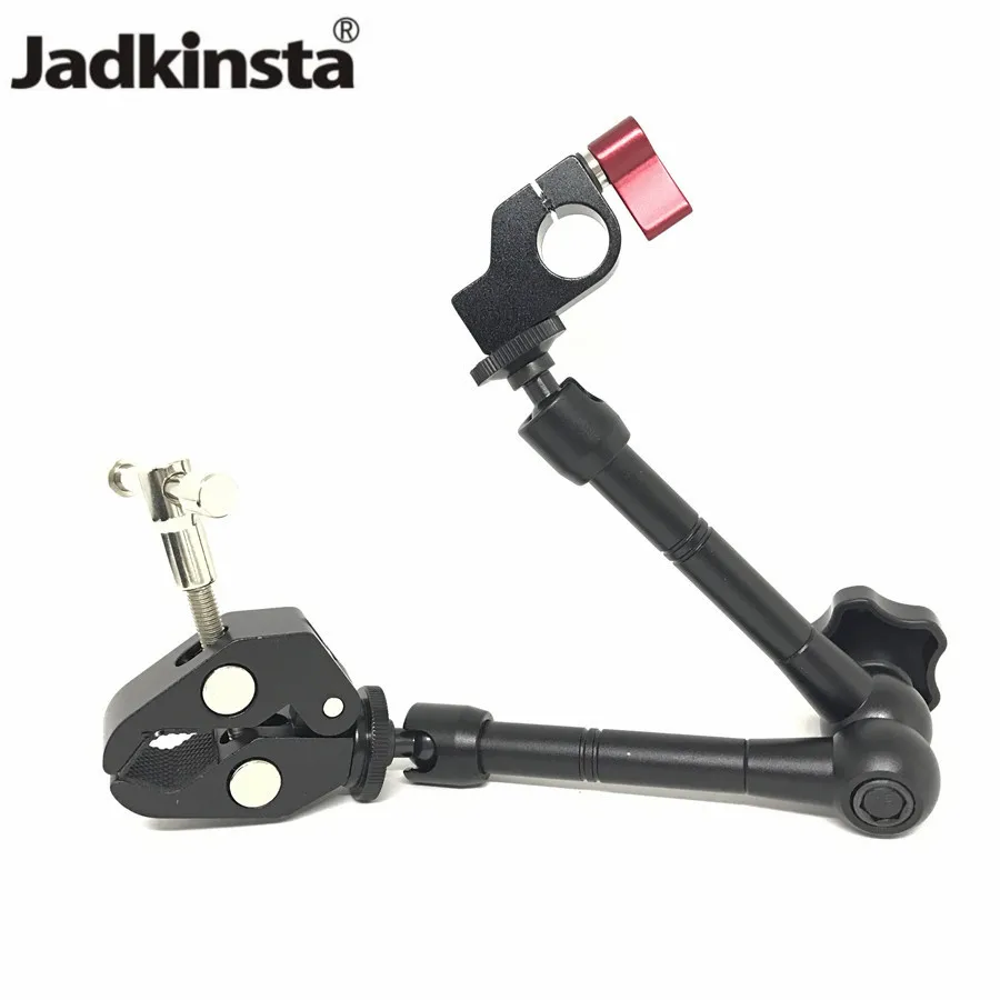 

Jadkinsta 11" Inch Articulating Magic Arm + 15mm Rod Clamp + Large Super Clamp Large Crab Pliers Clip HDMI Monitor LED Light