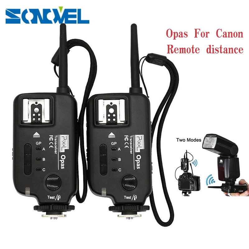 

2pcs PIXEL Opas Wireless Shutter Flash Trigger Transceiver 2.4GHz Channel 1/320s Remote control for Canon DSLR Digital Camera