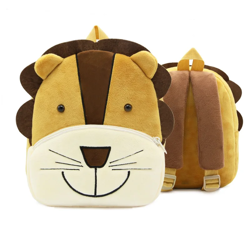  Cartoon Animal Lion Soft Plush Backpack Children kindergarten Schoolbag Kids Baby School Bags Girls - 32866777698