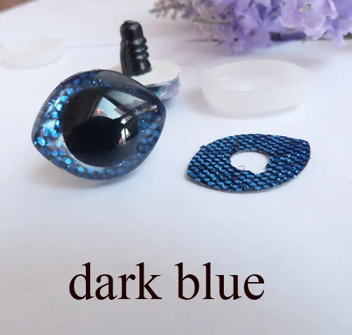 Новое поступление 10 шт./лот 28x23 мм овальные трапециевидные пластиковые прозрачные безопасные игрушечные глаза+ Блестящие нетканые материалы+ шайба-вариант цвета-sp - Цвет: dark blue