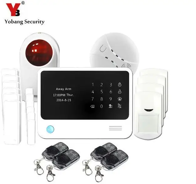 

YoBang Security Home Safety WIFI GSM GPRS Alarm System 433MHZ Android IOS APP Controls Smoke Sensor Outdoor Flash Alarm Sensor.