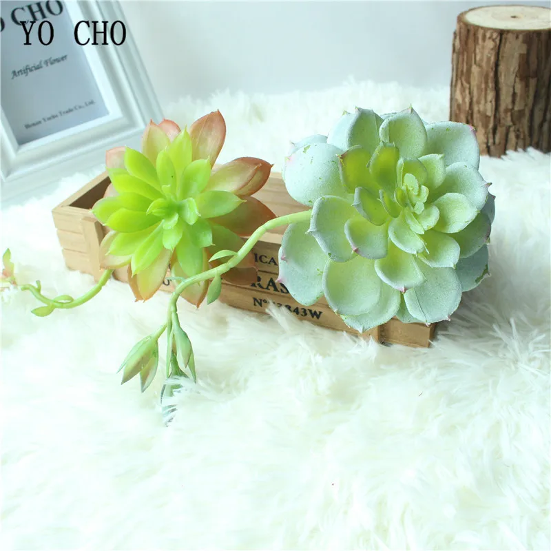 Us 1 35 35 Off Yo Cho 1pc Artificial Lotus Succulent Plants For Tropical Hawaiian Party Decoration Diy Fake Leaf Home Wedding Wall Grass Decor In