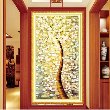 

QIANZEHUI,DIY Money Oil painting money tree Embroidery,Round Diamond Full rhinestone Diamond painting cross stitch,needlework