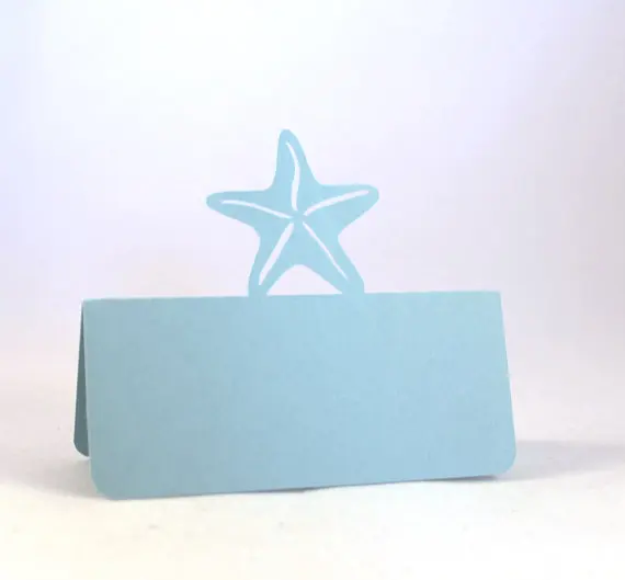 starfish shape tent place cards ocean Wedding bridal baby shower Party seating  table number name Tented Escort Card