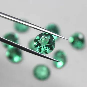 

round shape faceted created emerald gemstone beads green tourmaline loose stone verdelite stones for DIY jewelry maikng