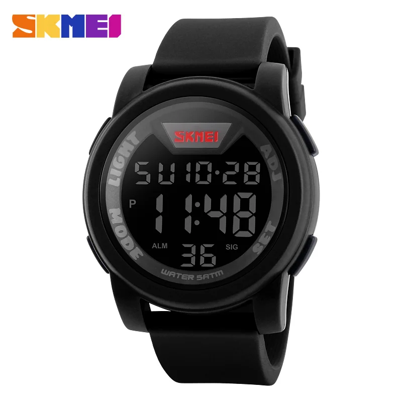 

SKMEI Sports Watches Men Silicone Strap Waterproof Alarm Digital Wristwatches LED Display Chronograph Relogio Masculino 1218