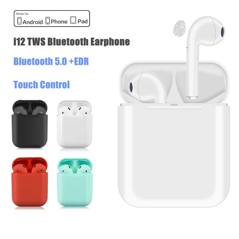 

i12 TWS Mini Bluetooth Headset Wireless Headphones Bluetooth Earphone Sport Noise Cancelling True Wireless Earbuds With MIC