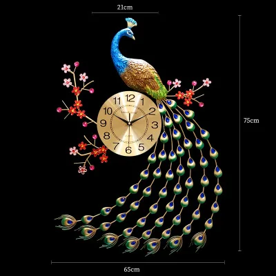 Большой алмаз кварцевые geekcook настенные часы Павлин Европейский современный простой личности Творческая гостиная спальня настенные часы - Цвет: 3
