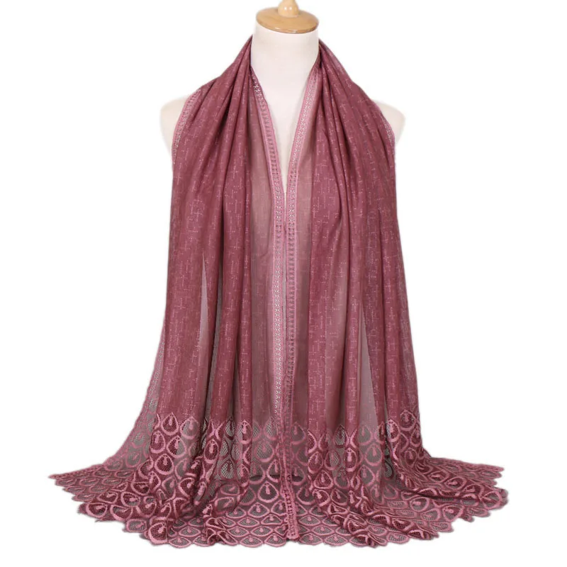 

Women flower lace scarf polyester muslim hijab shawls wraps headband fashion autumn scarves/scarf 11 color 180*70cm 10pcs/lot