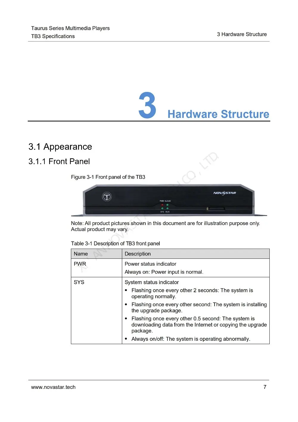 Taurus Series Multimedia Players TB3 Specifications-V1.4.0_09