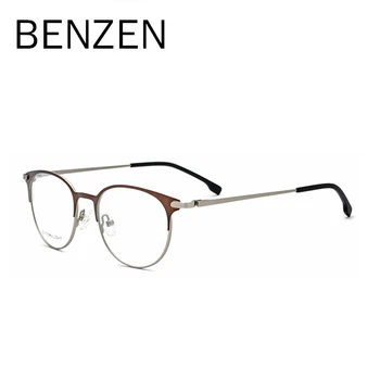 

BENZEN Titanium Alloy Eyeglasses Frame Men Women Vintage Round Prescription Optical Glasses Frame Retro Eyewear