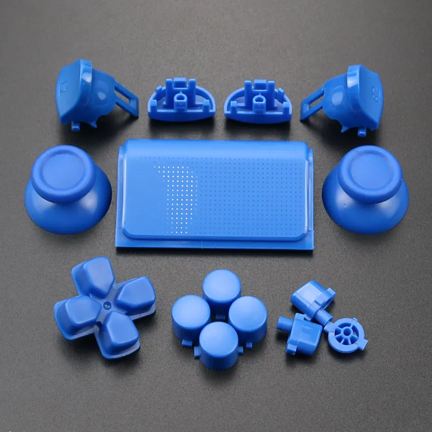 YuXi Хром Набор для Dualshock 4 PS4 PRO тонкий контроллер jds 040 jds-040 Dpad L1 R1 L2 R2 триггер кнопки аналоговые ручки крышки - Цвет: Blue