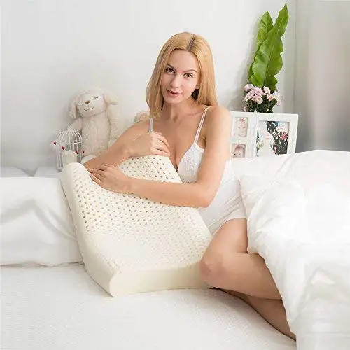 

Hoiime 60x40cm Natural Latex Wicking Pillow Protecting Neck Head Therapy Memory Foam Bedding Pillow Size Global Sales