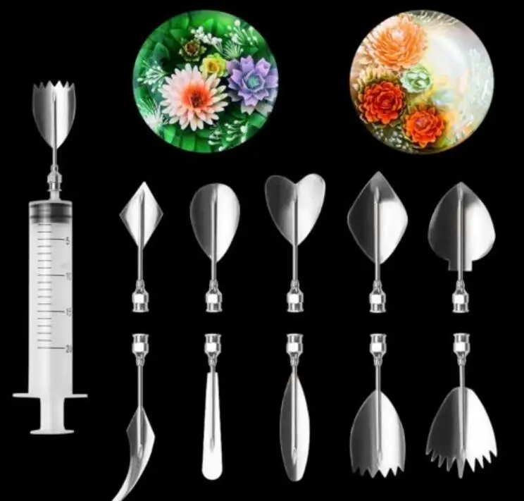 10Pcs 3D Gracilaria Needles Gelatin Jelly Art Jello Cake Syringe Decor 48817605in Cake Molds