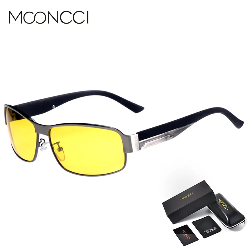 MOONCCI HD очки ночного видения мужские желтые солнцезащитные очки для ночного вождения мужские поляризованные очки для водителей UV400 очки для машин Oculos Gafas De Sol - Цвет линз: Gray Night Vision
