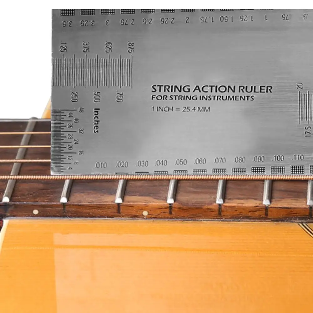 Guitar Stainless Steel Measuring Tools Chord Height Measuring Ruler
