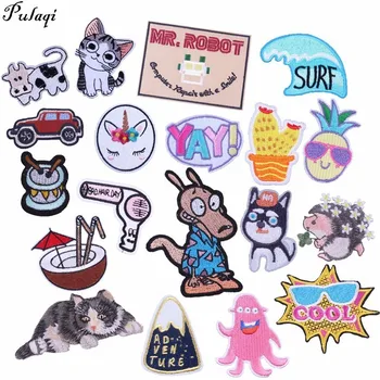 

Pulaqi 1pcs Mr Robot Unicorn Patch Badge Iron On Cartoon Patches Cute Sewing Embroidered Patches For Kids Clothes Applique H