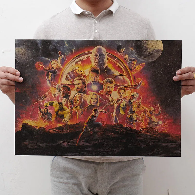 Mling 1 шт. 51,5x36 см фильм серия Marvel плакат Мстители ретро постер наклейки на стену для Гостиная украшение дома