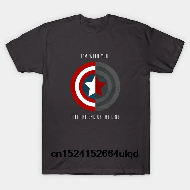 

100% Cotton O-neck Custom Printed Tshirt Men T shirt Im With You Till The End Of The Line - Captainamerica Women T-Shirt