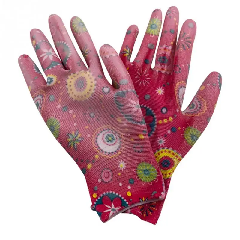 Women Floral Wear Resistant Hands Protection Waterproof Working Gloves