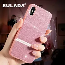 Роскошные Bling пайетками Сияющий Блеск порошок чехол для iPhone X 8 7 6 6 S плюс крышка моды алмазов телефон случаях