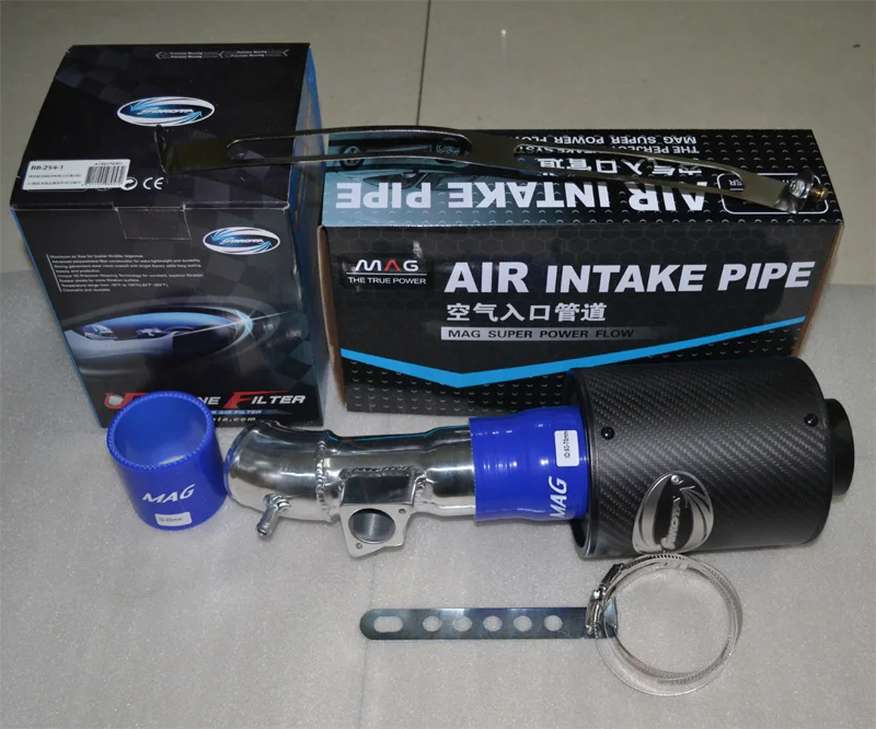 Воздухозаборники Комплект труб+ воздушный фильтр для Mazda M6 Atenza 2,0 2,5/M3 Axela 1,5 2,0/CX-4 CX-5 M5 M8 CX-7 - Цвет: with carbon filter