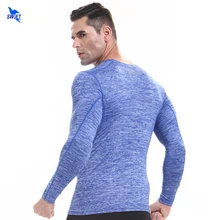 Фитнес ММА Мужская компрессионная футболка быстросохнущая для бодибилдинга с длинным рукавом Crossfit 3D футболка эластичные Дышащие Беговые топы футболки